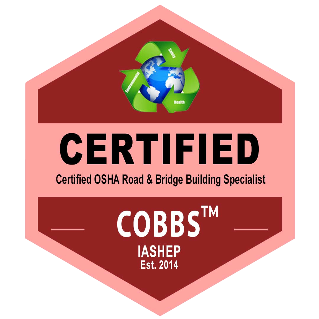 Certified OSHA Road and Bridge Building Specialist (COBBS) badge